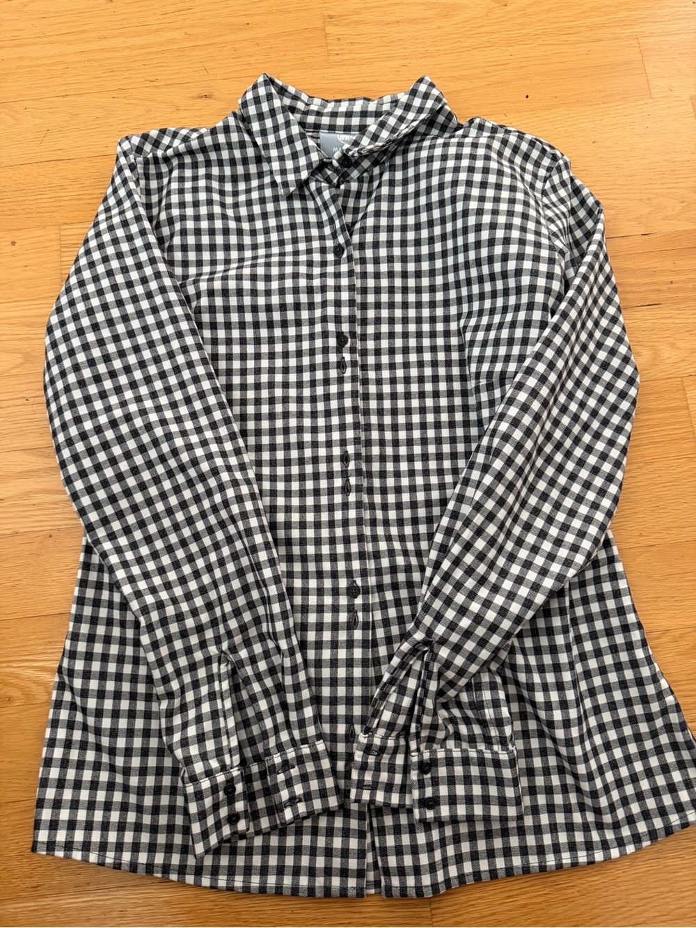 Mammut Black & White Button-Down Shirt Women Medium